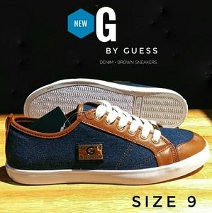 ✩★NEW★✩ Guess Denim and Brown Sneakers Size 9